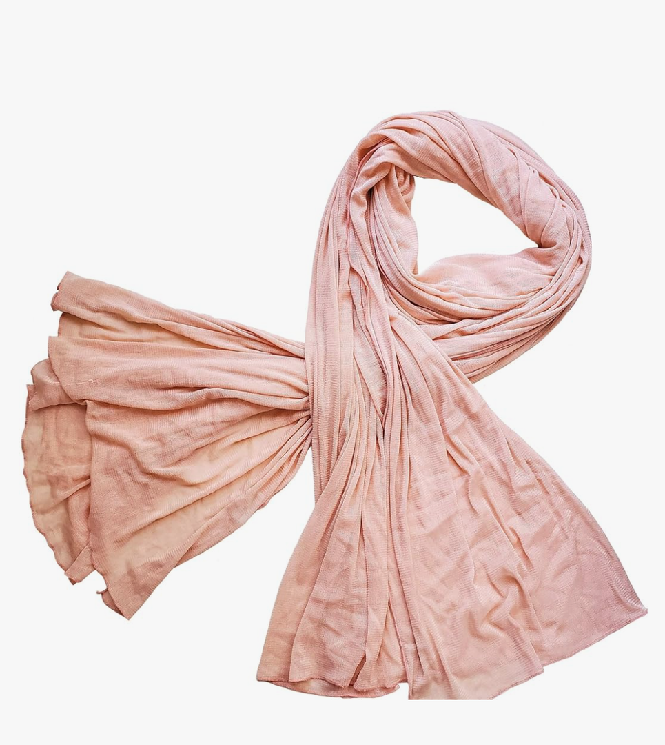 Everjune 100% Silk Mesh Scarf/Shawl/Swim Cover Up - Peach Color