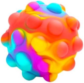 RadBizz Push Pop Bubble Fidget Sensory Toy Ball - for Autism, Stress, Anxiety - Kids and Adults (Multicolor Ball)