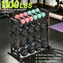 Eocnrhe Dumbbell Rack Stand Only, Weight Rack for Home Gym, 3-Tier Adjustable Dumbell Rack Heavy-Duty Weight Stand for Dumbbells Kettlebells