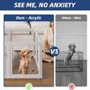 Clear Acrylic Dog Playpen Indoor Pet Pen, 24" H, Grey, 10 Panels