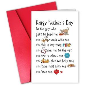 Pack of 6, CSMOSJgreetings Cute Father’s Day Card from the Dog, Dog Daddy Fathers Day Card from Daughter Wife, Happy Fathers Day to the Guy Who Gets to Feed Me