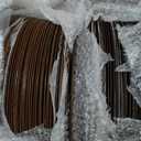 Mifoci 100 Pcs Faux Wooden Charger Plates 13 Inch Round Rustic Plastic Plates Antique Design Bulk Decorative Chargers for Dinner Tray for Wedding Dinner Table Farmhouse Party Event (Brown), about 13 x 13 inches
