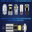 Marsauto 194 LED Bulbs T10 168 192 2825 W5W Replacement Bulbs for Interior Dome Map License Plate Lights Door Courtesy Trunk Lamp 480LM 6000K Xenon WhitePack of 10