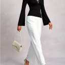 Women's Sparkly Rhinestone V Neck T Shirt Bell Long Sleeve Fitted Going Out Tops (Black, L)