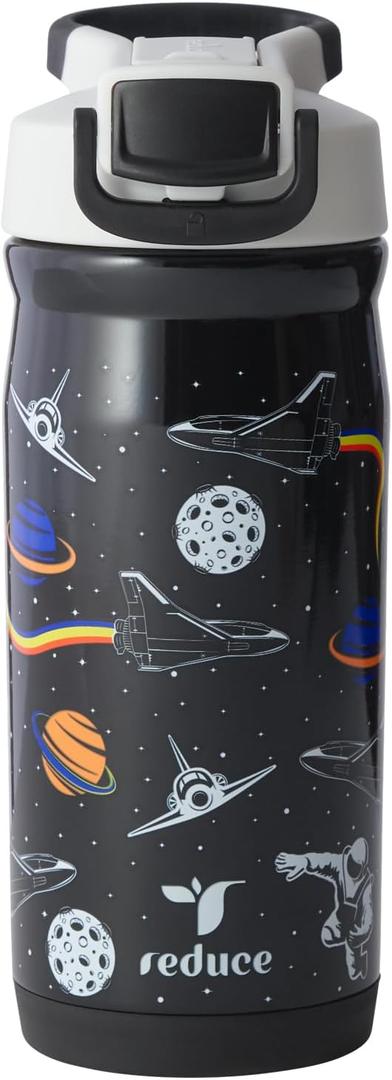 Reduce Hydrate Pro Kids 14oz Stainless Steel Insulated Water Bottle w/Straw  Spill Proof Tumbler for Kids  30 Hour Cold Retention  Dishwasher Safe Leak-Proof Design - Galaxy