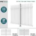 ECOOPTS 36" H x 84" W Vinyl Picket Fence Panels White Decorative Fence for Garden Patio Yard Pool Walkways (34 Pickets, Straight)