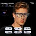 AI Smart Glasses with 4K Camera & Audio | Bluetooth Video Recording Sunglasses with ChatGPT Translation, Voice Control, EIS Stabilization, Object Recognition, Smart Glasses for Men & Women (Black-Q6)