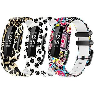 Ace 3 Floral Bands Replacement for Fitbit Ace 3 Watch Band, Skin-Friendly Colorful Pattern Ace 3 Watchband Straps Wristband Bracelet Band Ace 3 Waterproof Accessories [3 Pack]