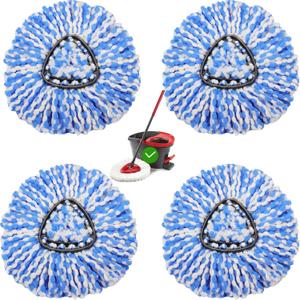 4 Pack Spin Mop Replacement Heads Compatible with O Cedar EasyWring Spin Mop,Microfiber Spin Mop Refills, Easy Cleaning Floor Mop Head Replacement