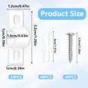 24PCS Wire Shelf Loop Clips, Shelf Clips for Metal Shelving Closet Maid Shelf Clip White Plastic Down Wall Loop Clips with Screws Expansion Tubes for Wires Shelving Concrete Installation Accessories