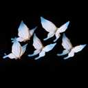 HILIUS Butterfly Wall Decor, 5 Pack 3D Resin Wall Hanging Decorations for Living Room, Bathroom, Bedroom (Blue)