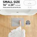 TYUU Bathroom Rugs Non Slip Washable, Super Absorbent Thin Bath Mat Small Quick Dry Low Pile Bathroom Rug, Light Grey 16"x24"