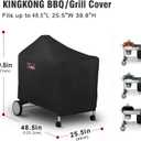 Kingkong 7152 Grill Cover for Weber Performer Charcoal Grills, 22-Inch (Compared to Weber 7152) including Stainless Steel Brush and Tongs, Black
