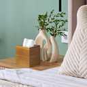 Acacia Wood Tissue Box Cover - Square Thick Tissue Box Holder for Cube Boxes, Smooth Polished Decorative Wooden Tissue Holder for Bathroom, Bedroom, Dining Table, Kitchen or Office