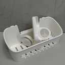LUXEAR Shower Caddy Suction Cup 2 Pack Suction Shower Basket + Soap Dish Holder NO-Drilling Removable One Second Installation Shower Organizer Powerful Waterproof Bathroom Caddy Storage, White