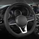 West Llama Customized Auto Car Steering Wheel Cover for Nissan,D Shaped Steering Wheel Cover for Rogue,Altima,Kicks (D-Shaped-Black)