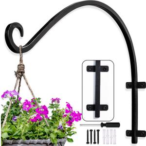 AJART Plant Hanger Bracket Outdoor: 16-Inch Metal Bird Feeder Wall Hook - Heavy Duty Plant Hanger Hooks for Hanging Flower Baskets