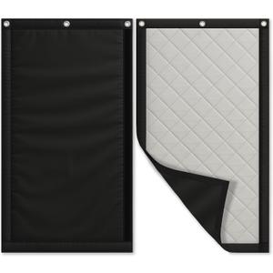 Soundproof Blanket 70" x 40" Heavy-Duty Sound Dampening Curtain with Grommets, Wall Hooks Waterproof Sound Absorbing Curtains for Studio, Home, Office Pack of 1, Black