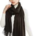 RIIQIICHY Women's Scarf Pashmina Shawls and Wraps for Evening Dress Bridesmaid Wedding Bridal Winter Warm Long Large Scarves (Caramel)