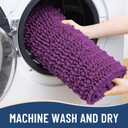 Arotive Luxury Bathroom Rugs 24x16, Extra Soft Thick Absorbent Shaggy Chenille Bath Rugs, Non-Slip Machine Wash Dry, Bath Mats for Bathroom Floor, Tub and Shower, Home Decor Accessories, Purple