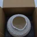 Elegant Black Ceramic Vase - Modern Minimalist Home Decor Vase, Centerpiece for Living Room, Dining Table, Office - 11.6 Inches Tall, Handcrafted Pottery for Farmhouse, Boho, Contemporary Style White