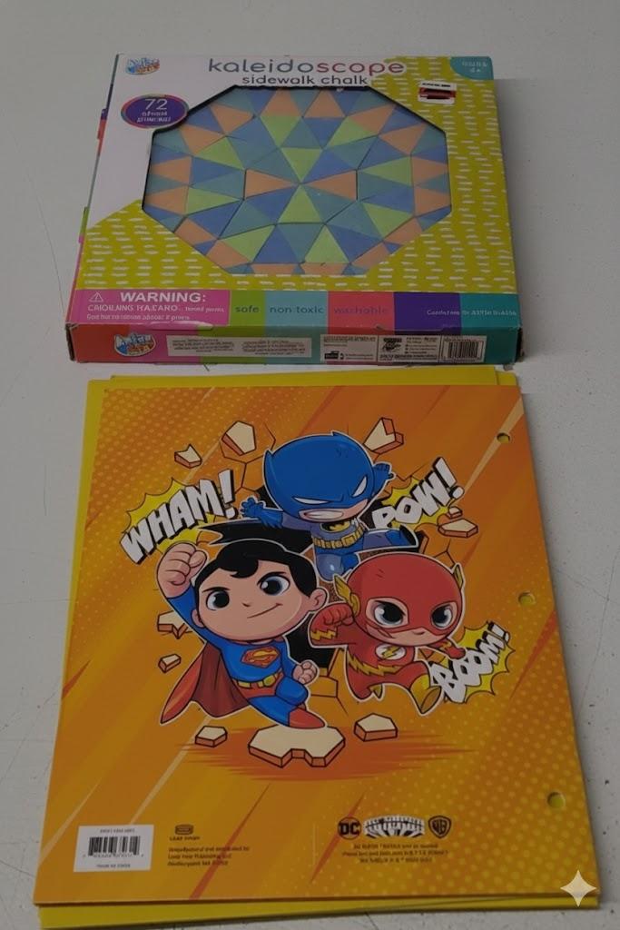 72pc Jumbo Kaleidoscope Chalk, Lam Paper Portfolio 4Pcs