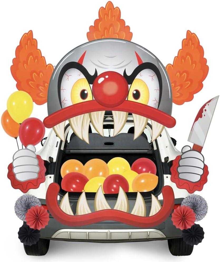 JOYIN Halloween Clown Trunk or Treat Car Decorations Kit, Outdoor Indoor Stickers Decor, for Haunted House SUV Archway Garage
