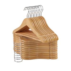 Kids Wooden Hangers 20 Pack, Natural Wooden Baby Hangers with Smooth Finish, Solid Wood Children Hanger for Clothes with Precisely-Cut Notches, Swivel Hook Baby Clothes Hanger for Closet
