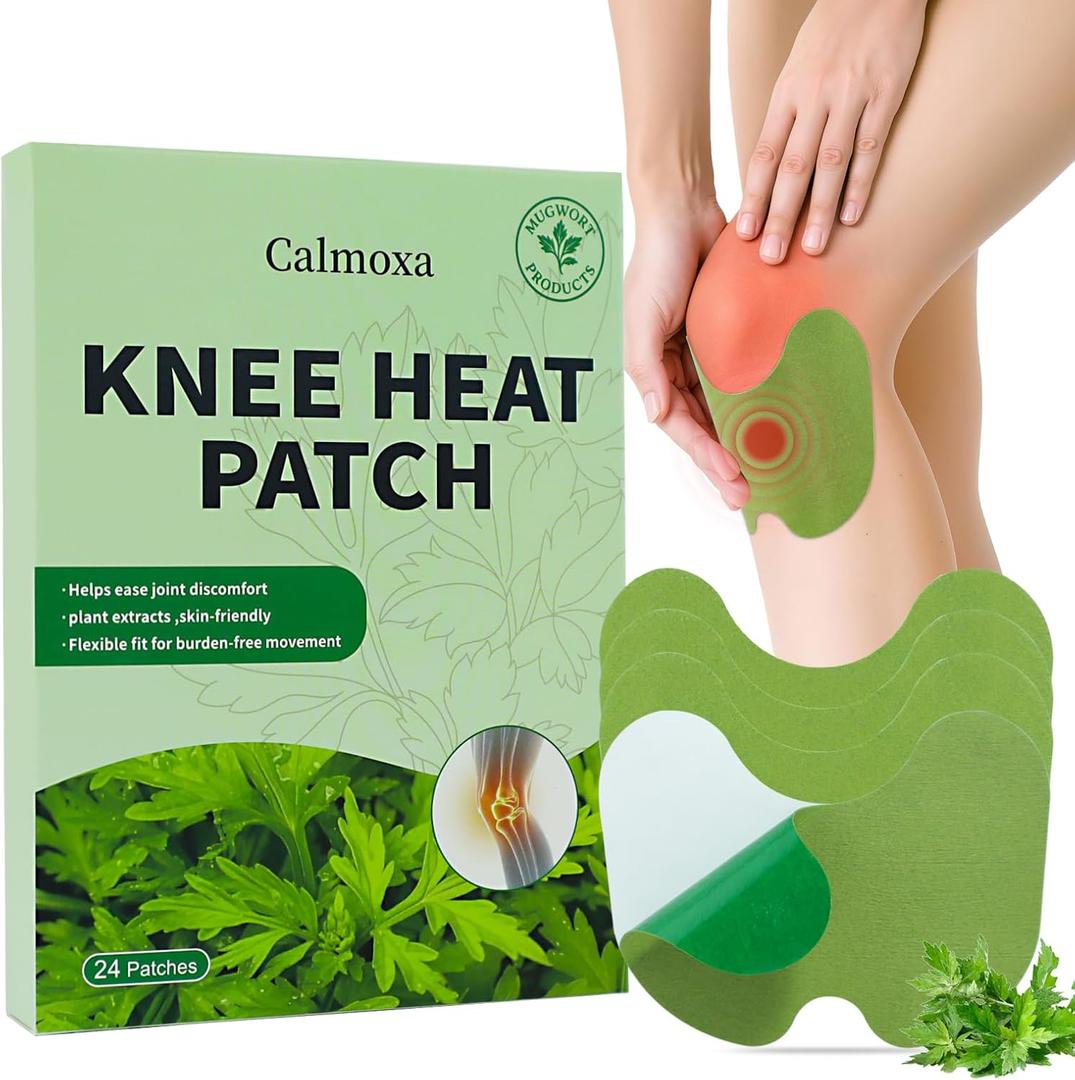 Knee Pain Relief Patches, 24 Pcs Self-Heating Herbal Knee Patch | Natural Herbal, Arthritis Joint & Muscle Aches, 8+ Hour Warming Therapy, Heat Patch Adhesive Support