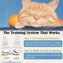 Cat Deterrent & Calming Spray Combo Set  A Behavior Training Aid that Effectively Prevents Scratching and Urine Marking While Relieving Anxiety and Soothing Your Cats Mood, 1.69 fl oz, 2 Packs