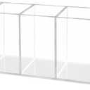 HSYMQ Acrylic Clear Pen Holder 6 Compartments Pencil Holder Desk Organizer Desktop Makeup Brush Holder
