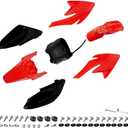 PRO BAT 7 PCs Plastic Fairing Fender Kit CRF 70 CRF70 125cc Apollo Dirt Pit Bike, Red&Black