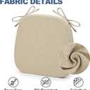 Shinnwa Kitchen Chair Cushions Set of 4, Non-Slip Dining Chair Cushions with Detachable Straps and Machine Washable Cover, 4 Pack, 17x16x2in, Beige