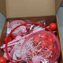 Soulchen 6 Sets Valentine's Day Game Head Hoop Basketball Party Game Adjustable Basket Net Headband with Balls for Indoor Outdoor Basketball Senior Night (Pink)