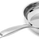 2 x Amazon Basics 2-Piece Stainless Steel Induction Frying Pan Set, Oven Safe, Riveted Handle, Heat Distributes Evenly, 8-inch & 10-inch, Silver