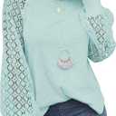 MIHOLL Women's Long Sleeve Tops Lace Casual Loose Blouses Shirts Dressy Outfits, Size Small
