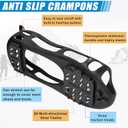 FUSIGO Ice Cleats for Shoes and Boots Crampons Snow Traction Cleats for Walking on Snow and Ice Non-Slip Ice Shoe Grippers Men Women Kids Stretch Rubber Ice Cleats, 24 Studs (Large (7.5-10 men/9-11 women))