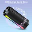 Portable Bluetooth Speaker, 2026 Bluetooth Wireless Speaker 5.4 with RGB Lights, 30H Playtime with Deep Bass, IP7 Waterproof, TWS Pairing, Portable Speaker for Travel/Party/Home/Gifts, Black