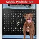 Gisafai 18'' High RV Screen Door Protector for Dogs, Adjustable Aluminum Guard Grille Fits 22"31.5" Wide Camper Entry Door, Dog Paw and Bone Cutouts, Pet Safety Barrier for RV Trailer Motorhome