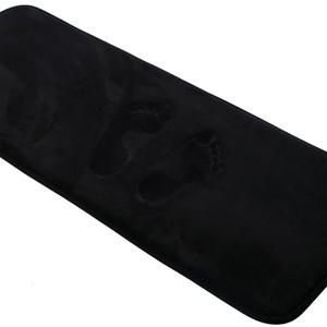 Black Bath Mat Runner Long Narrow Bathroom Rug Memory Foam Microfiber Bathroom Carpet Non Slip Soft Absorbent Washable Bathrug,16" x 47"