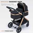 Accombe 2-in-1 Convertible Baby Stroller for Newborn to Toddler, Color: Gold