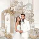 2 x Pearl Sand White Balloons Garland Arch Kit, Pearl Ivory and Double Stuffed Balloons for Wedding Birthday Baby Shower Decorations (double pearl white balloons)