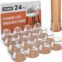 VIUME 24 Pcs Chair Leg Floor Protectors for Hardwood Floors Silicone Covers to Protect Wood Tile Floors Felt Pads Furniture Leg Caps Anti-Scratch Reduce Noise (Fit:1.3"-2")