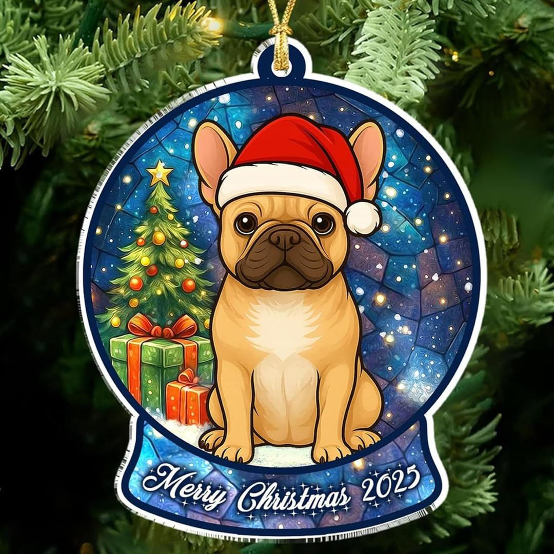 French Bulldog Christmas Ornament 2025  Frenchie Ornament for Christmas Tree, French Bulldog Gifts for Women, Dog Lovers Holiday Decoration