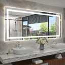 72x48 LED Lighted Mirror for Bathroom Wall Mounted, Dimmable Vanity Mirror with Lights, Anti-Fog, ETL Listed (Backlit and Front Lighted)