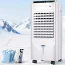 1800 CFM Swamp Cooler, Evaporative Air Cooler with 4.2-Gal Water Tank, 120 Oscillation, 12H Timer, Remote & Touch Control, Windowless Portable Air Conditioner for Indoor Office Outdoor Use