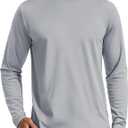 TACVASEN Men's Long Sleeve UPF 80+ Shirts Sun Protection UV SPF Shirts Rash Guard Fishing Running Quick Dry Lightweight (M)