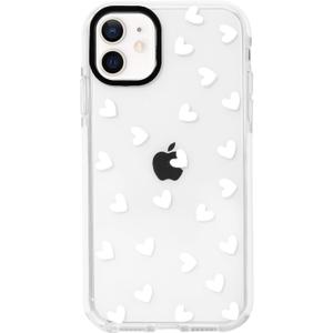 NITITOP Compatible with iPhone 11 Case Cute Clear for Women Girls White Love Heart Pattern Ultra Slim with Bumper Protector Soft TPU Anti-Yellow Protective Cover - White Heart