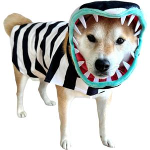 ComfyCamper Snake Costume for Dogs - Cosplay Halloween Costumes Christmas, Large (Black and White)