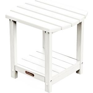 Ciokea Adirondack Outdoor Side Table, 2-Tier Sturdy Patio End Table Weather Resistant, Morden Side Table for Patio, Pool, Porch, White